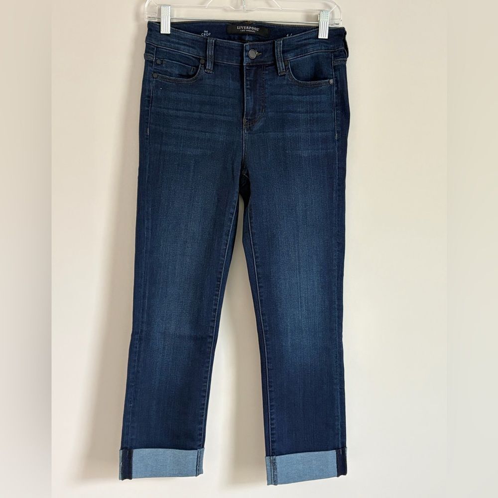 Liverpool Los Angeles The Crop ‘Charlie’ Cuffed Doheny Dark Jeans, Size 4 / 27